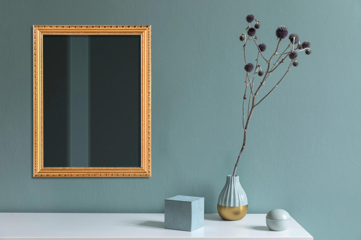 WANDSPIEGEL 34/45/2 cm    in rechteckig  - Goldfarben, Trend, Glas/Holz (34/45/2cm) - Boxxx