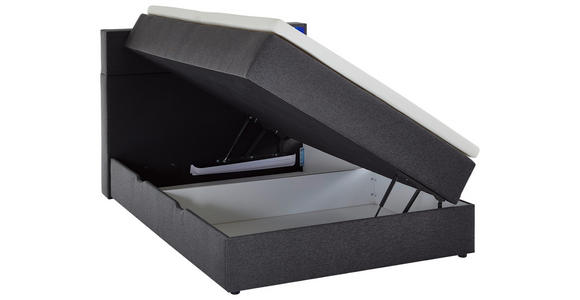 BOXSPRINGBETT 140/200 cm,  in Anthrazit  - Anthrazit/Schwarz, Design, Holz/Textil (140/200cm) - Xora