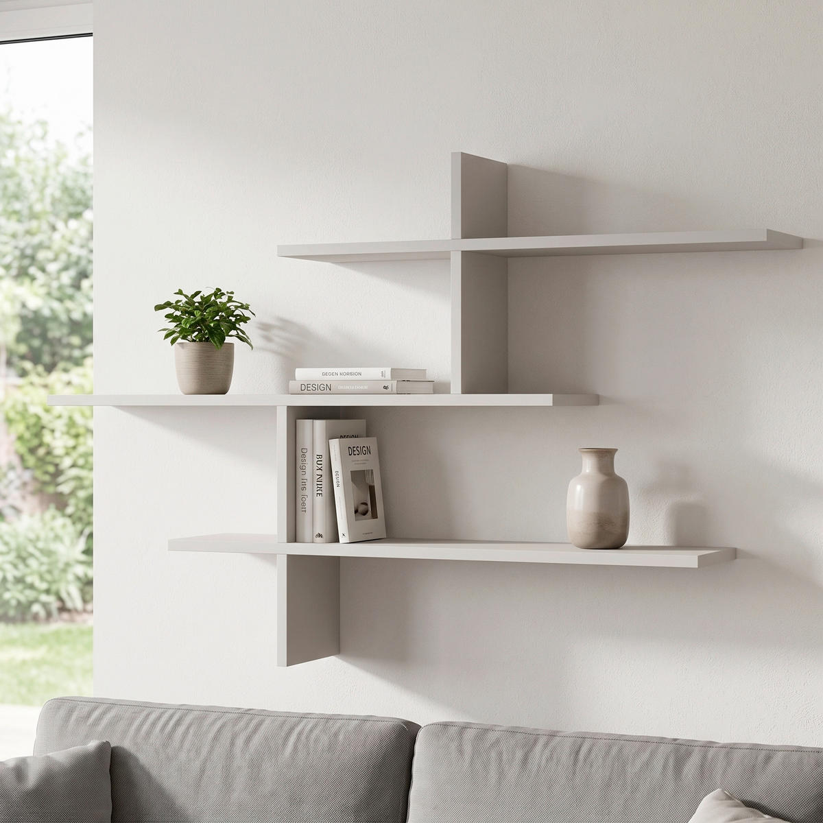 WANDREGAL  - Weiß, Design, Holzwerkstoff (123/81/22cm) - Livetastic