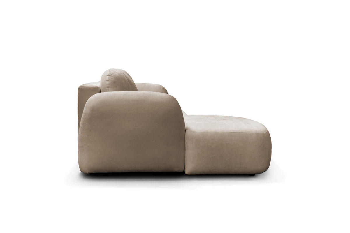 ECKSOFA VELU Beige Chenille  - Beige/Schwarz, Design, Textil (175cm) - MID.YOU