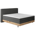 BOXSPRINGBETT 180/200 cm  in Anthrazit  - Anthrazit/Schwarz, Natur, Holz/Textil (180/200cm) - Valnatura