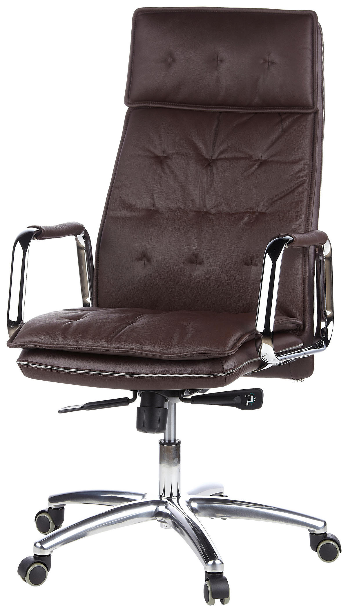 CHEFSESSEL Braun  - Braun, Basics, Leder/Kunststoff (60/130/48cm) - MID.YOU