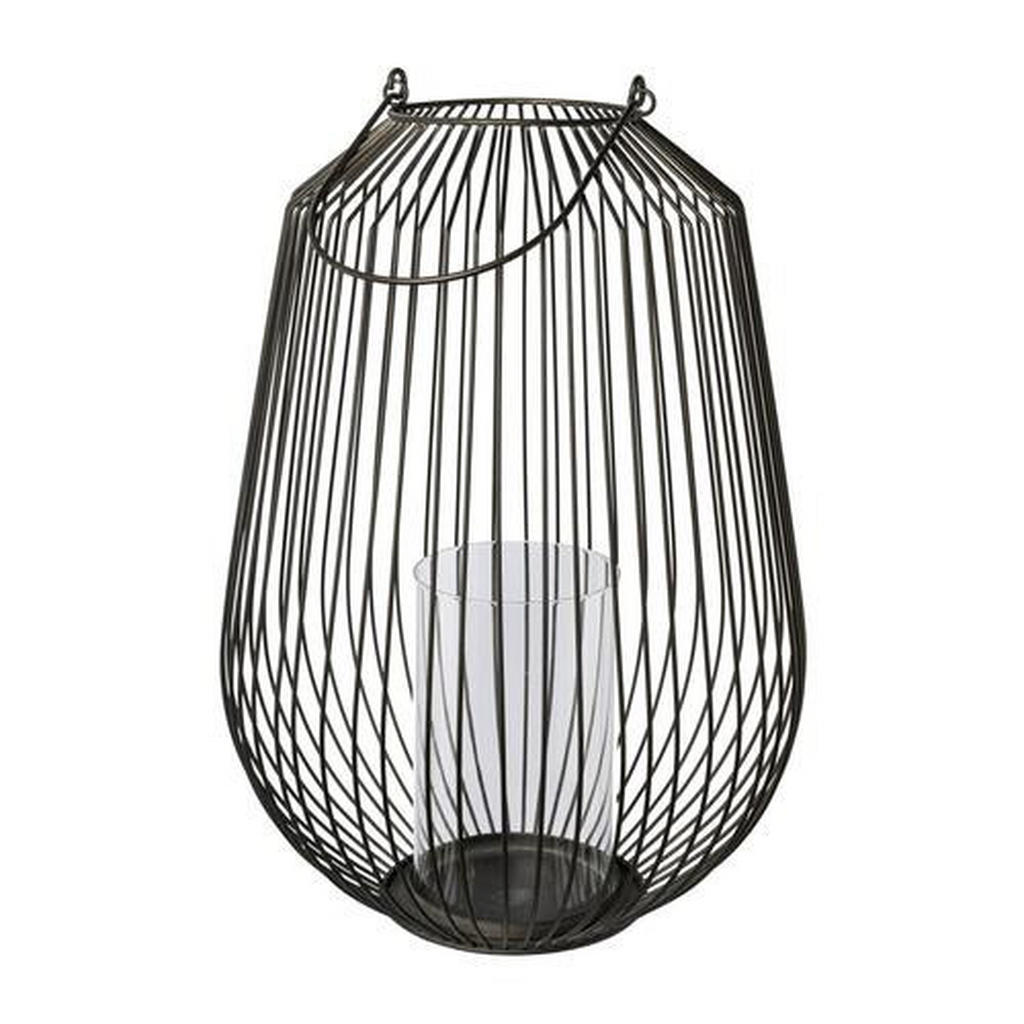 Windlicht Metall Schwarz Ø 35 Cm