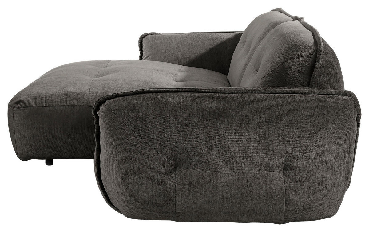 ECKSOFA in Chenille Anthrazit  - Anthrazit/Schwarz, Modern, Kunststoff/Textil (184/269cm) - Trendmanufaktur