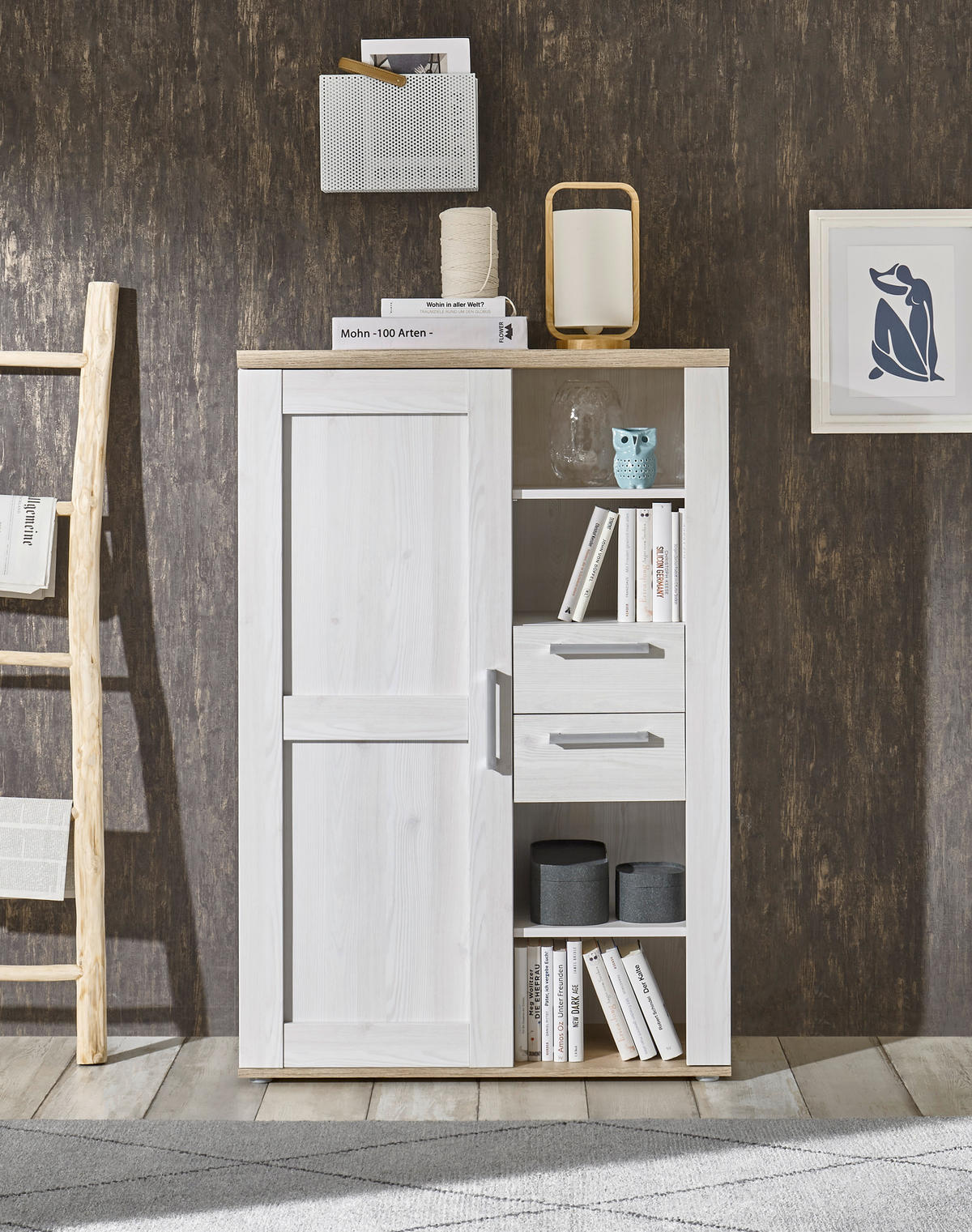 HIGHBOARD  in 90/135/38 cm  - Silberfarben/Lärchefarben, LIFESTYLE, Holzwerkstoff/Kunststoff (90/135/38cm) - MID.YOU