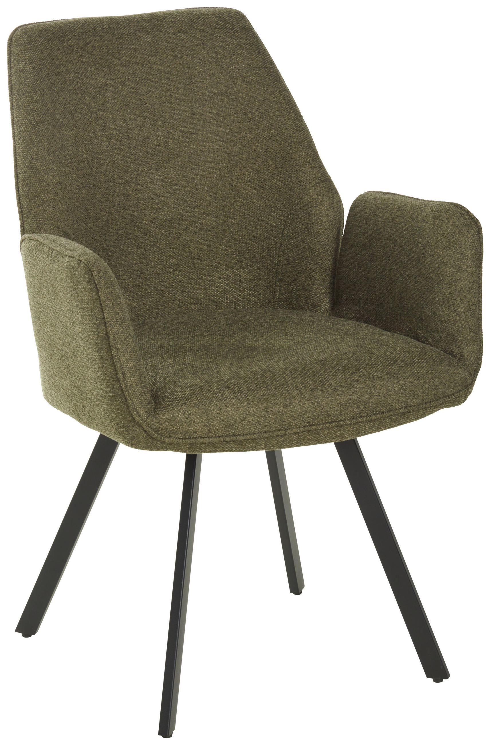 Scaun Cu Brațe din metal, textil, verde, negru