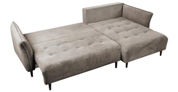 ECKSOFA Taupe Chenille  - Taupe/Schwarz, MODERN, Textil/Metall (285/200cm) - Carryhome
