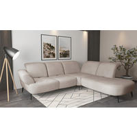 ECKSOFA in Flachgewebe Greige  302/270 cm  - Greige/Schwarz, MODERN, Textil/Metall (302/270cm) - Sit & More