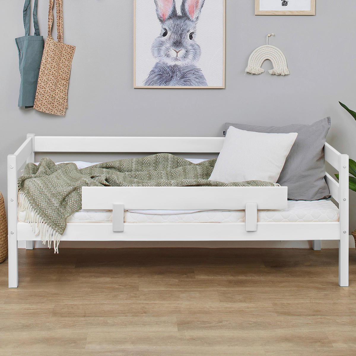 BETTSCHUTZGITTER  - Weiß, MODERN, Holz (100/22,5/4cm) - MID.YOU