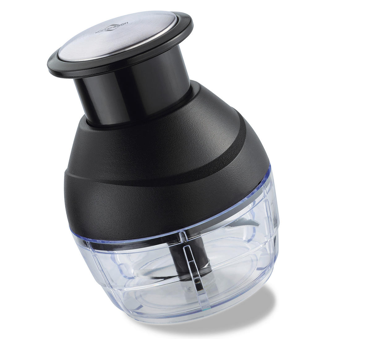 UNIVERSALZERKLEINERER PUSH  - Transparent/Schwarz, Basics, Kunststoff (8,5/11,5cm) - KÜCHENPROFI