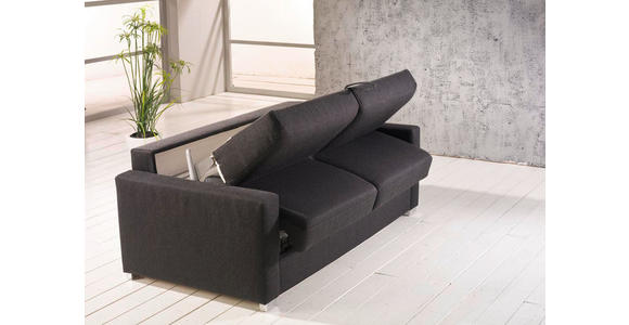 SCHLAFSOFA in Webstoff Anthrazit  - Chromfarben/Anthrazit, KONVENTIONELL, Textil/Metall (188/86/97cm) - Novel