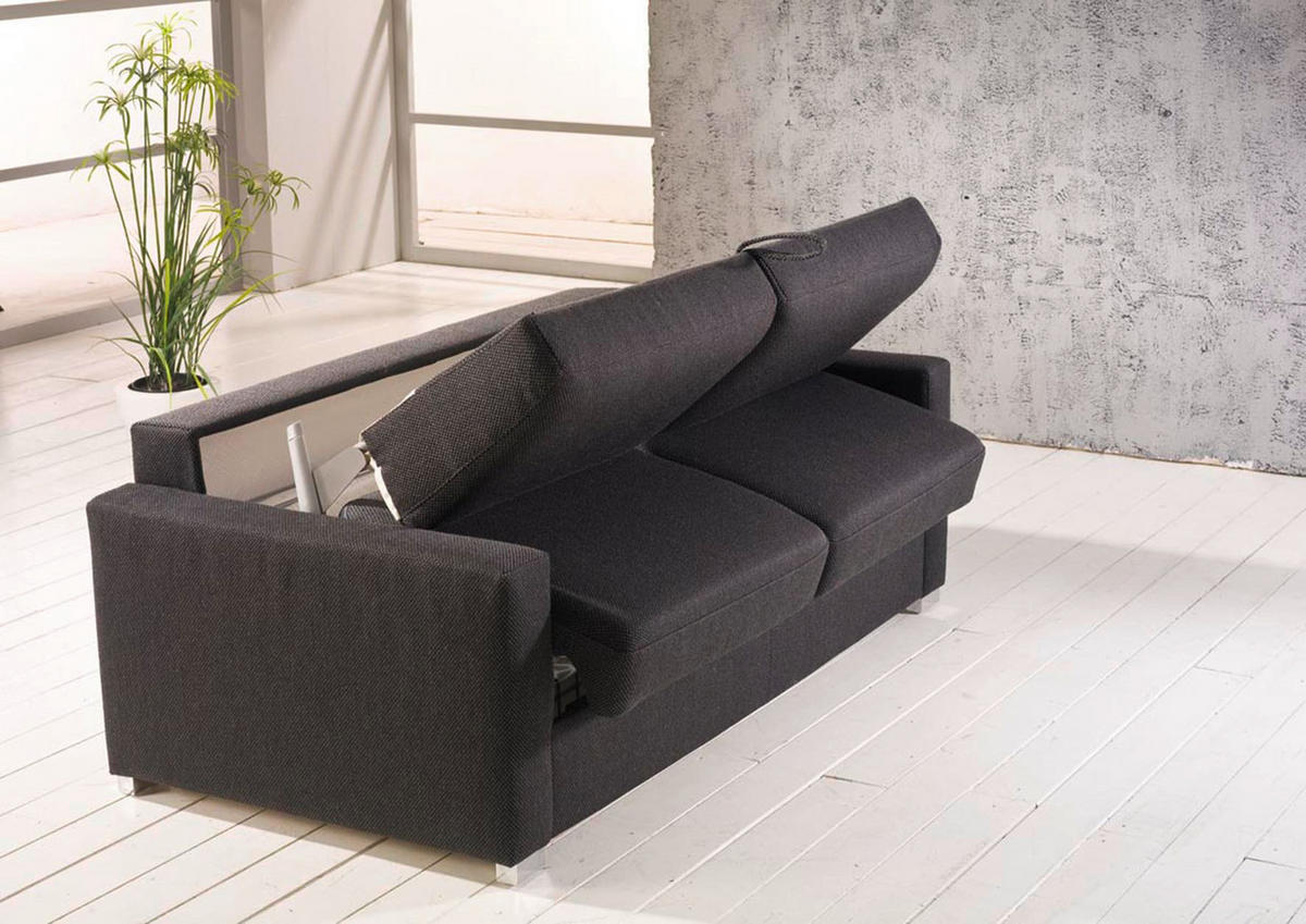 SCHLAFSOFA in Textil Dunkelrot  - Chromfarben/Dunkelrot, Konventionell, Textil/Metall (188/86/97cm) - Novel