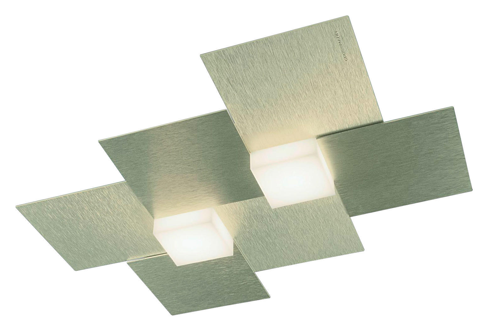 LED-DECKENLEUCHTE  38,5/33/5,2 cm    - Champagner, Design, Metall (38,5/33/5,2cm) - Grossmann