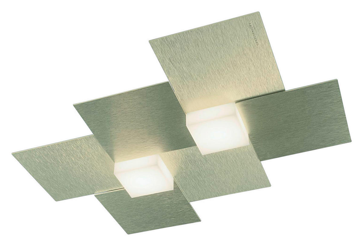 LED-DECKENLEUCHTE  38,5/33/5,2 cm    - Champagner, Design, Metall (38,5/33/5,2cm) - Grossmann