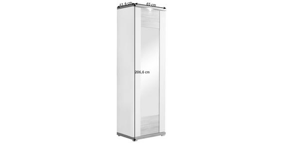 GARDEROBENSCHRANK 65/206,6/41,6 cm  - Chromfarben/Eichefarben, Design, Glas/Holzwerkstoff (65/206,6/41,6cm) - Xora