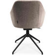 ARMLEHNSTUHL  in Aluminium Velours  - Ecru/Schwarz, Design, Textil/Metall (58/81,5-84,5/60cm) - Johann Jakob