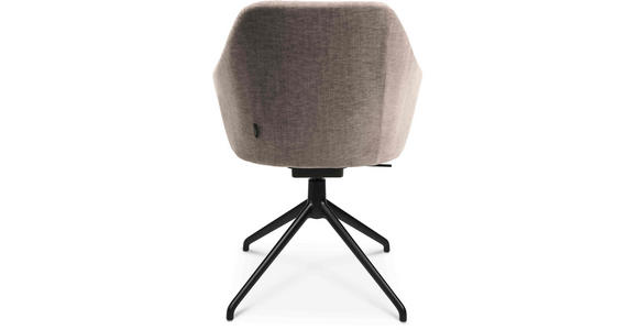 ARMLEHNSTUHL  in Aluminium Velours  - Ecru/Schwarz, Design, Textil/Metall (58/81,5-84,5/60cm) - Johann Jakob