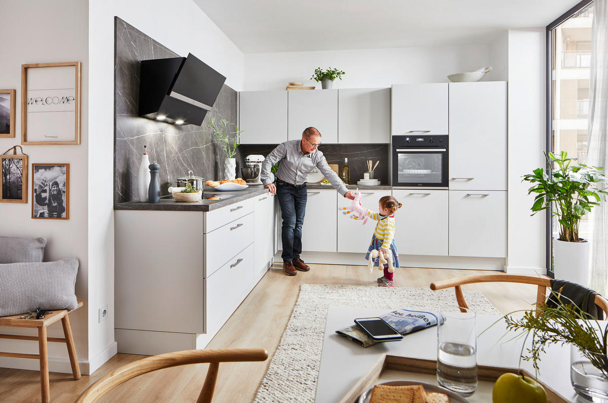 EINBAUKÜCHE   - Grau, Design, Holzwerkstoff - Novel