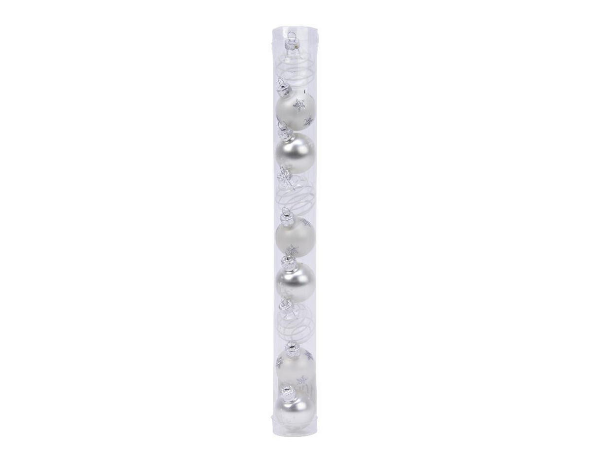 SET KUGLI ZA JELKU - srebrna, Lajfstajl, staklo (19/15,5/32cm) - X-Mas