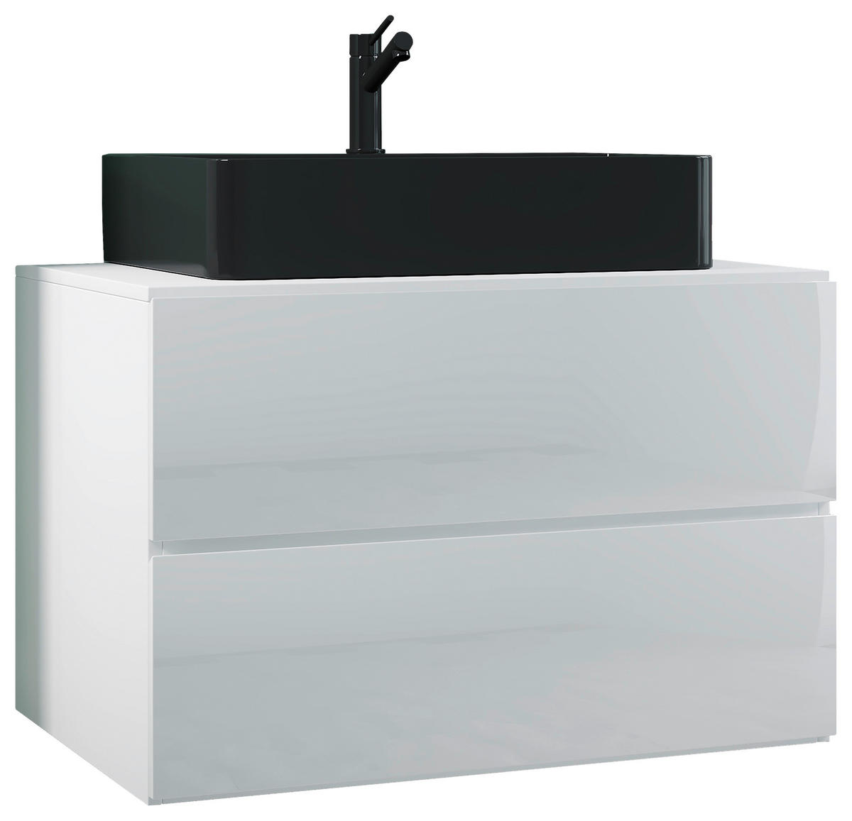 WASCHTISCHKOMBI 81 cm  - Weiss/Schwarz, Modern, Keramik/Holzwerkstoff (81cm) - MID.YOU