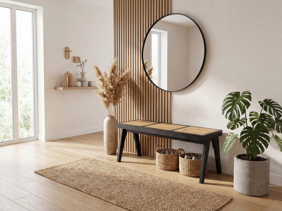 SITZBANK Holz Schwarz  - Schwarz, Design, Holz (120/48/38cm) - Livetastic