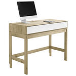 SCHREIBTISCH 122/58,3/93,4 cm  in Weiß, Eiche Bianco  - Eiche Bianco/Edelstahlfarben, Natur, Glas/Holz (122/58,3/93,4cm) - Valnatura