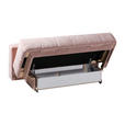SCHLAFSOFA  in Flachgewebe Rosa  - Schwarz/Rosa, Design, Kunststoff/Textil (206/94/106cm) - Novel