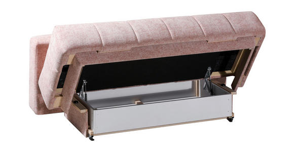 SCHLAFSOFA  in Flachgewebe Rosa  - Schwarz/Rosa, Design, Kunststoff/Textil (206/94/106cm) - Novel