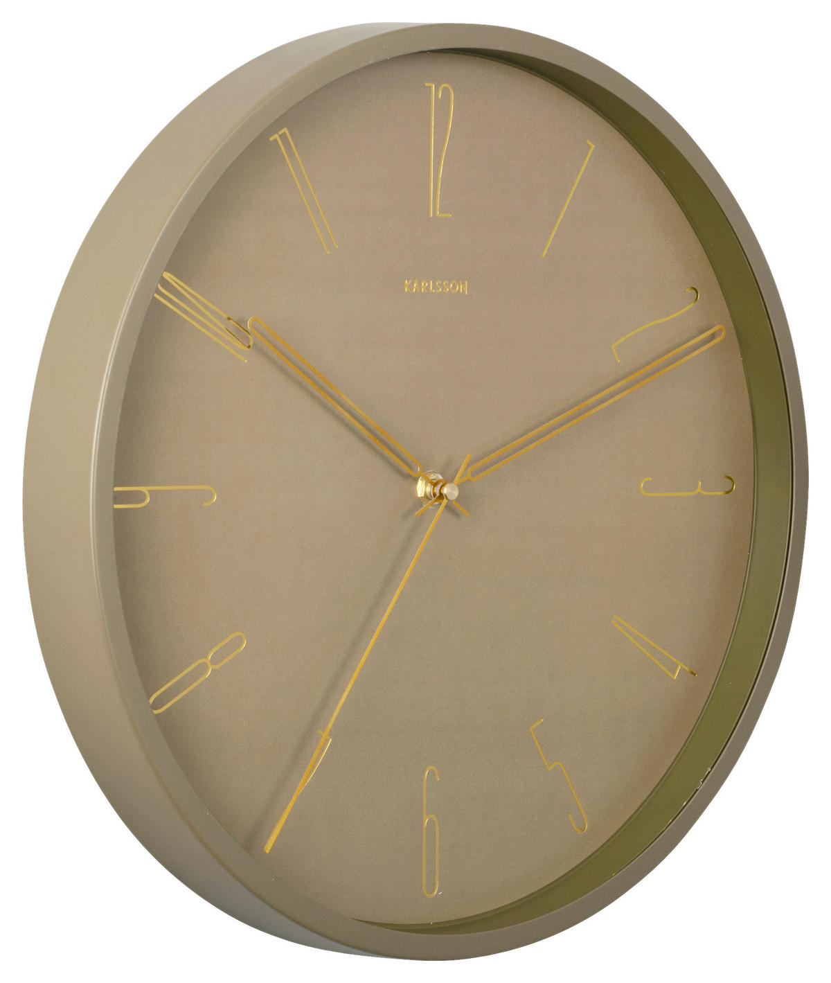 WANDUHR  Goldfarben, Grün  - Goldfarben/Grün, Basics, Metall (35/35/4cm) - Karlsson