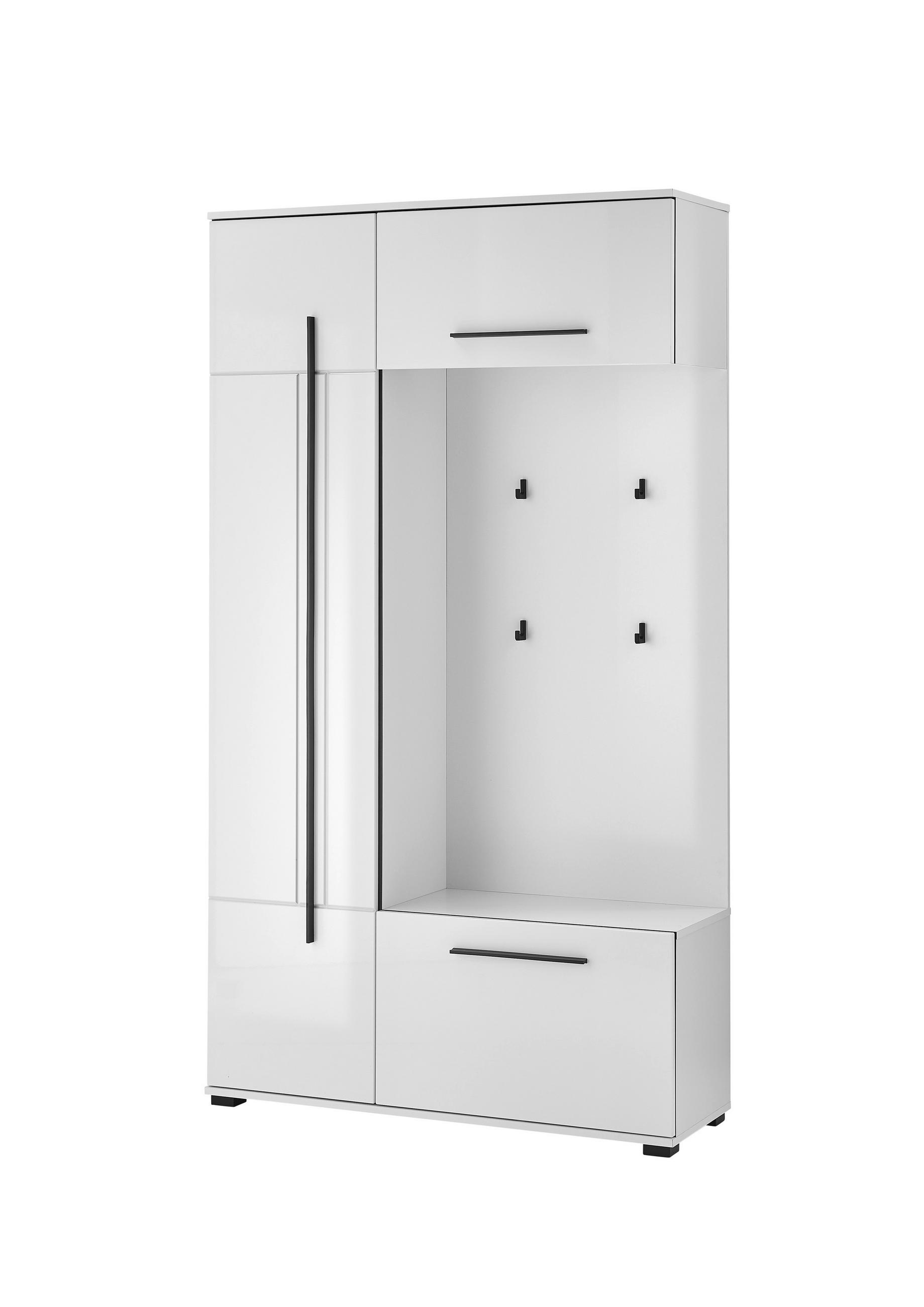 GARDEROBE  in 111/201/39 cm  - Weiß Hochglanz/Weiß, MODERN, Holzwerkstoff (111/201/39cm) - MID.YOU