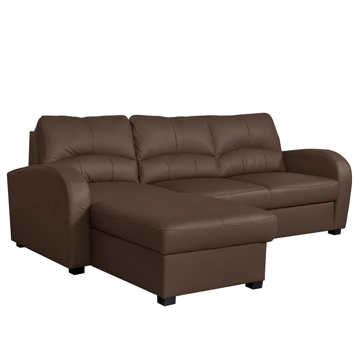 ECKSOFA TILO Bordeaux Lederlook Bettkasten  - Bordeaux/Schwarz, Design, Kunststoff/Textil (168/227cm) - Livetastic