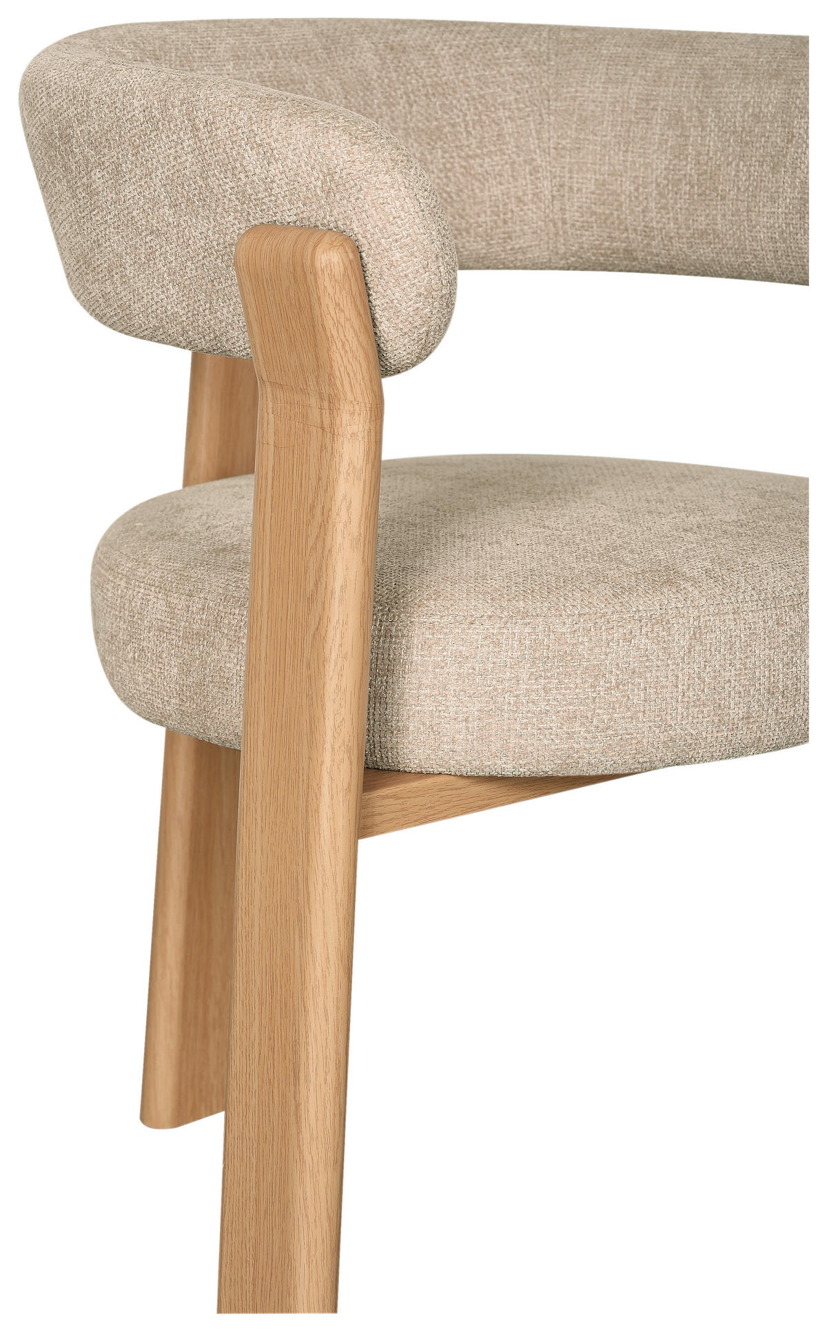 ARMLEHNSTUHL   Webstoff  Eichefarben, Beige  - Eichefarben/Beige, MODERN, Textil/Metall (62/74/56,5cm) - Livetastic