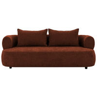 3-SITZER-SOFA Chenille Rostfarben  - Rostfarben/Schwarz, Design, Kunststoff/Textil (200/76/96cm) - Livetastic