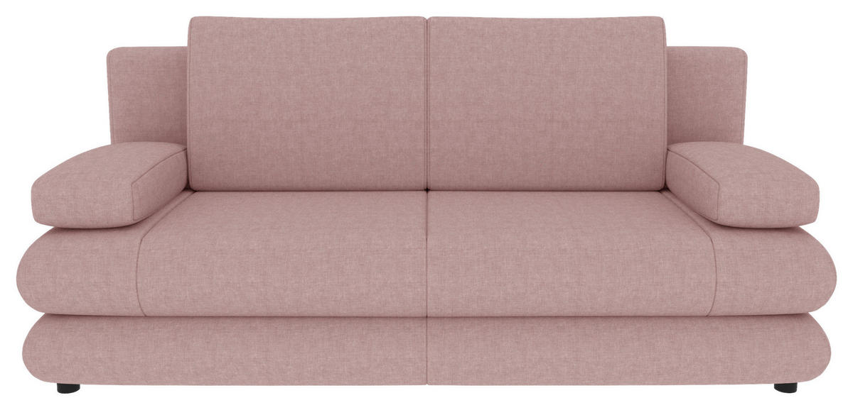SCHLAFSOFA in Mikrofaser Rosa  - Schwarz/Rosa, KONVENTIONELL, Kunststoff/Textil (212/93/90cm) - Carryhome