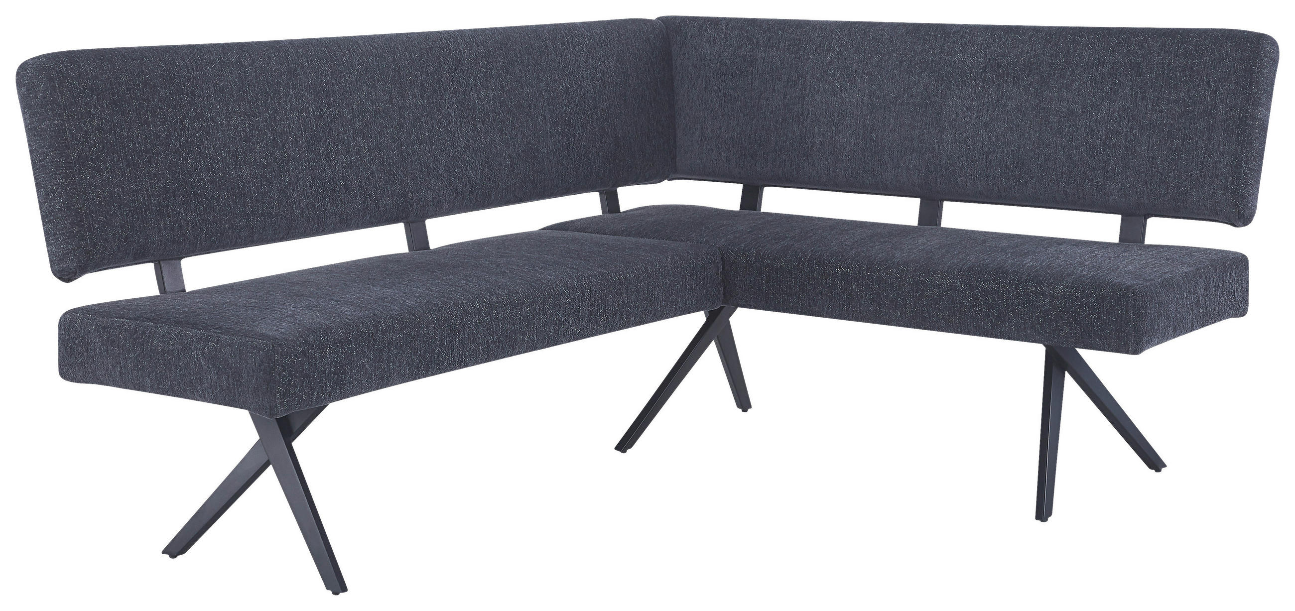 ECKBANK 190/150 cm  in Dunkelgrau  - Dunkelgrau/Schwarz, KONVENTIONELL, Textil/Metall (190/150cm) - MID.YOU