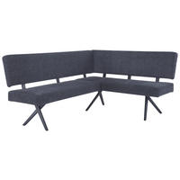 ECKBANK 190/150 cm  in Dunkelgrau  - Dunkelgrau/Schwarz, KONVENTIONELL, Textil/Metall (190/150cm) - MID.YOU