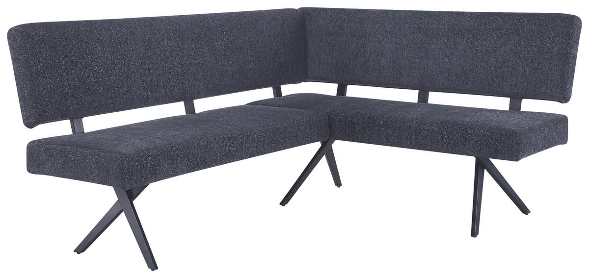 ECKBANK 190/150 cm  in Dunkelgrau  - Dunkelgrau/Schwarz, KONVENTIONELL, Textil/Metall (190/150cm) - MID.YOU