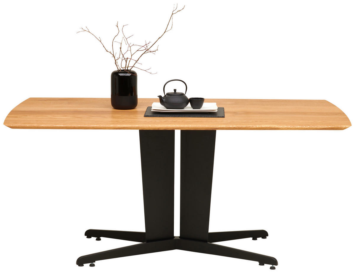 ESSTISCH Wildeiche rechteckig Wildeiche  - Wildeiche/Schwarz, KONVENTIONELL, Holz/Metall (170/90/77cm) - Linea Natura