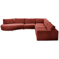 ECKSOFA in Chenille, Cord Rostfarben  425/365 cm  - Rostfarben/Schwarz, Design, Kunststoff/Textil (425/365cm) - Lomoco