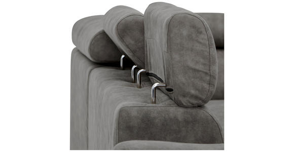 ECKSOFA in Lederlook Grau  263/230 cm  - Schwarz/Grau, Design, Kunststoff/Textil (263/230cm) - Hom`in