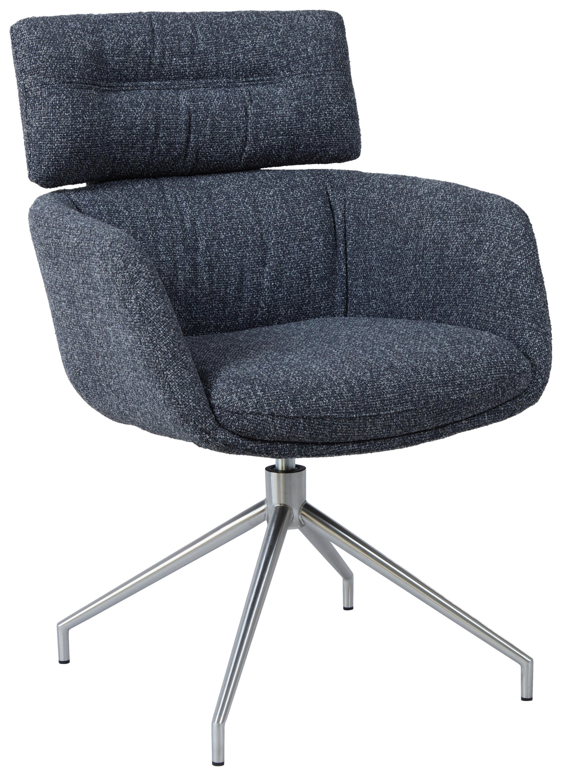 ARMLEHNSTUHL  Sitzfläche 360° drehbar, automatische Rückholfunktion Webstoff  Edelstahlfarben, Dunkelgrau  - Edelstahlfarben/Dunkelgrau, Design, Textil/Metall (62/92/66cm) - Dieter Knoll