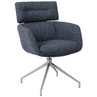 ARMLEHNSTUHL  Sitzfläche 360° drehbar, automatische Rückholfunktion Webstoff  Edelstahlfarben, Dunkelgrau  - Edelstahlfarben/Dunkelgrau, Design, Textil/Metall (62/92/66cm) - Dieter Knoll