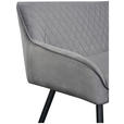 SITZBANK 163/83/63 cm Samt Grau, Schwarz  - Schwarz/Grau, Design, Textil/Metall (163/83/63cm) - Novel