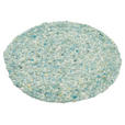 HANDWEBTEPPICH 35 cm Blau, Gelb, Türkis, Hellgrau, Beige, Koralle  - Türkis/Blau, KONVENTIONELL, Textil (35cm) - Linea Natura