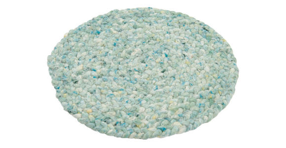 HANDWEBTEPPICH 35 cm Blau, Gelb, Türkis, Hellgrau, Beige, Koralle  - Türkis/Blau, KONVENTIONELL, Textil (35cm) - Linea Natura