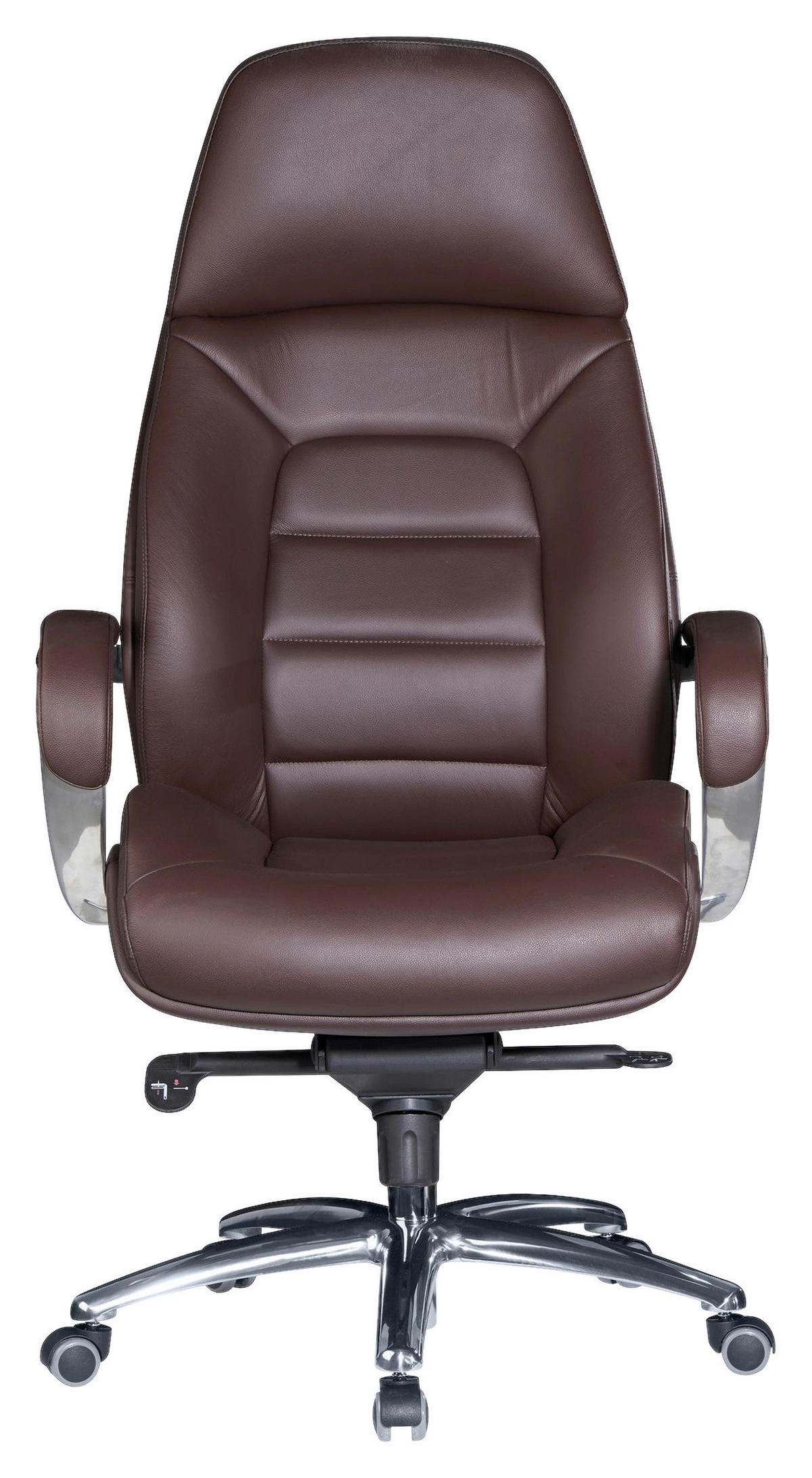 CHEFSESSEL  in Dunkelbraun  - Dunkelbraun/Alufarben, MODERN, Leder/Kunststoff (67/140/67cm) - MID.YOU