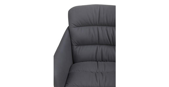 ARMLEHNSTUHL  Sitzfläche 360° drehbar, inklusive Armlehnen, automatische Rückholfunktion  Echtleder  - Schwarz, Design, Leder/Metall (62/85,5/65cm) - Dieter Knoll