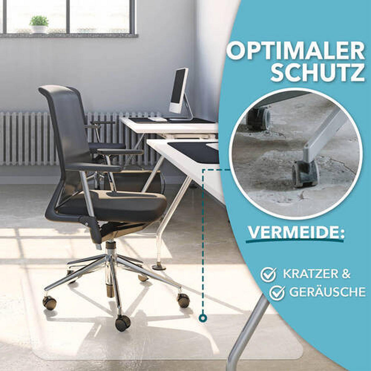 BODENSCHUTZMATTE - Transparent, Basics, Kunststoff (117/153cm) - Homeware