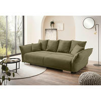 BIGSOFA Pera in Cord Olivgrün  - Chromfarben/Olivgrün, MODERN, Kunststoff/Textil (242/71/90/131cm) - Livetastic