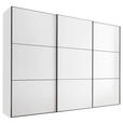 SCHWEBETÜRENSCHRANK  in Weiß  - Schwarz/Weiß, Holzwerkstoff/Metall (298/222/68cm) - Moderano